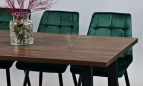 stol-eventowy-industrialny-bloom-nut-ciemnobrazowy-zielone-krzesla-wynajem
